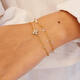  Starlit Drops - Schakelarmbanden - Zilver / 14kt GP - Zirkonia - 18,5cm